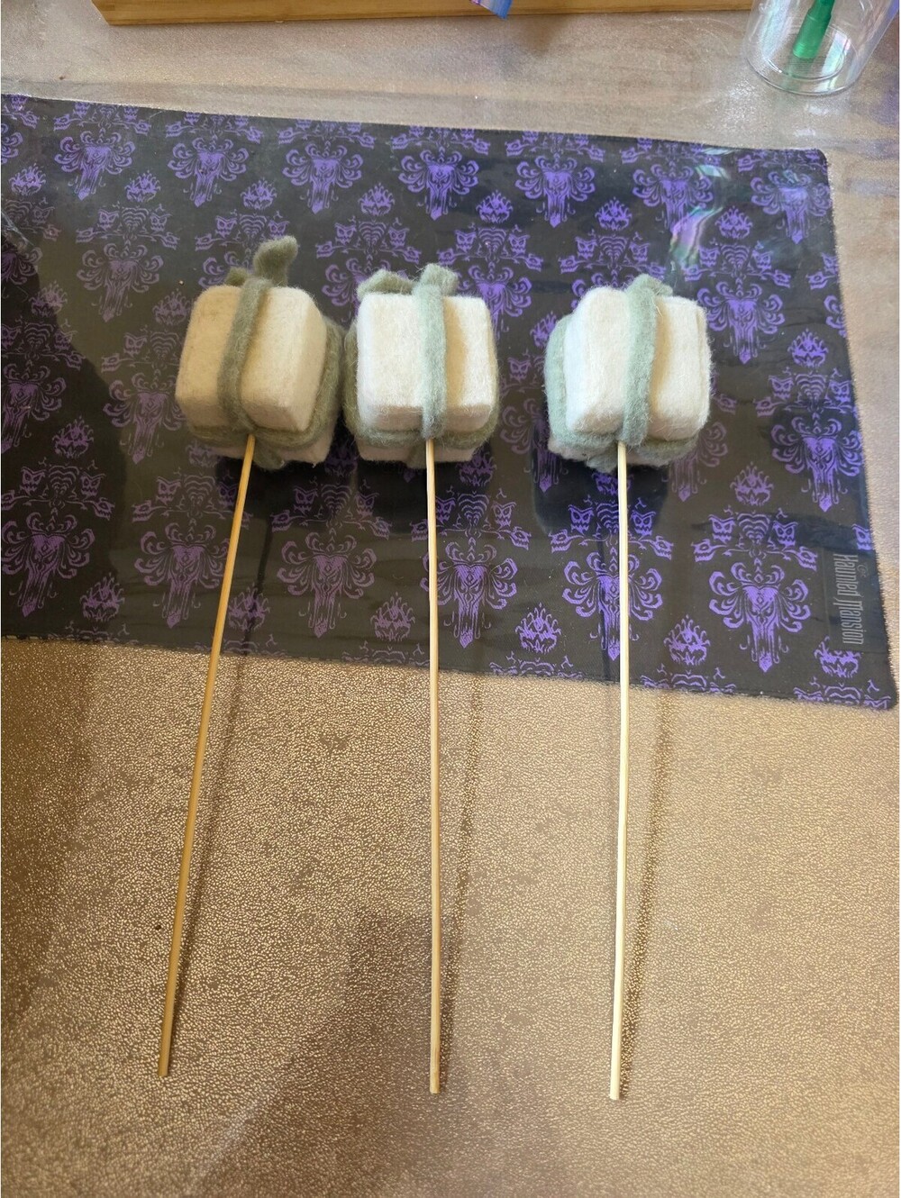 Transpac Handcrafted Felt Marshmallow Skewers Set of 3